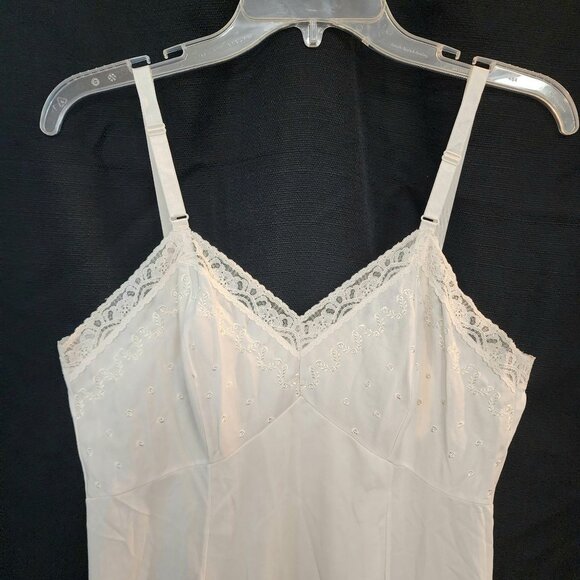 Womens Vintage Slip Size S-L 60s 70s White Nightgown Nylon Sexy Lingerie Dress - Picture 5 of 9